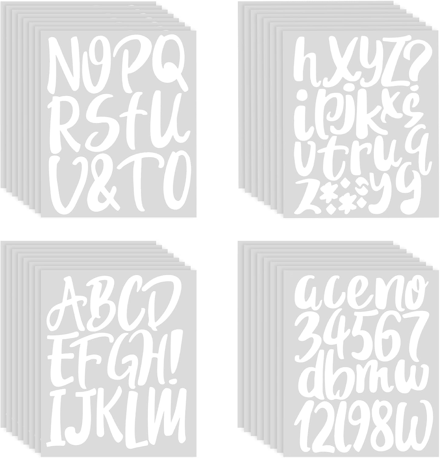 Outus 576 Pieces 8 Sheets Letters Stickers Self Adhesive Vinyl Letter Alphabet Number Stickers Mailbox Numbers Sticker, Decals for Classroom Decor, Sign, Door(White,4 Inch)