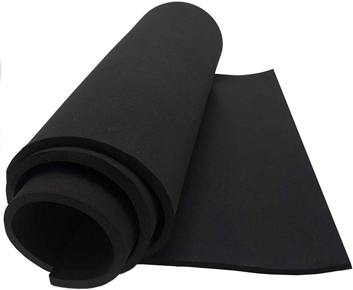 Dualplex Neoprene Sponge Foam Rubber Sheet Roll, 15 X 60 Inch X 1/4" Thick, Perfect Cosplay Padding, DIY Project Sheet - Easy Cut Non-Adhesive Multi-Function Soundproof Rubber Foam