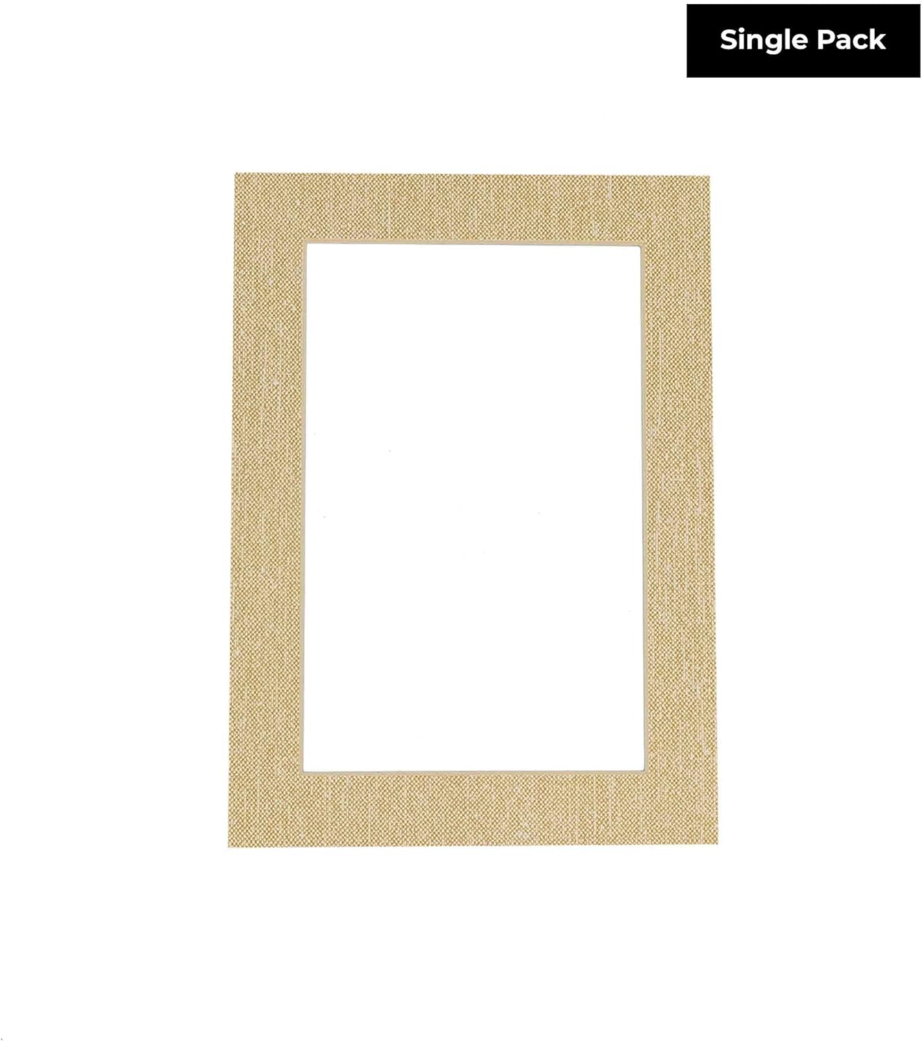 8x10 Mat Bevel Cut for 6x8 Photos - Acid Free Fresh Linen Canvas Precut Matboard With Backing Board and Crystal Clear, Self Seal Photo Mat Bag - For Pictures, Photos, Framing - 4-ply Thickness