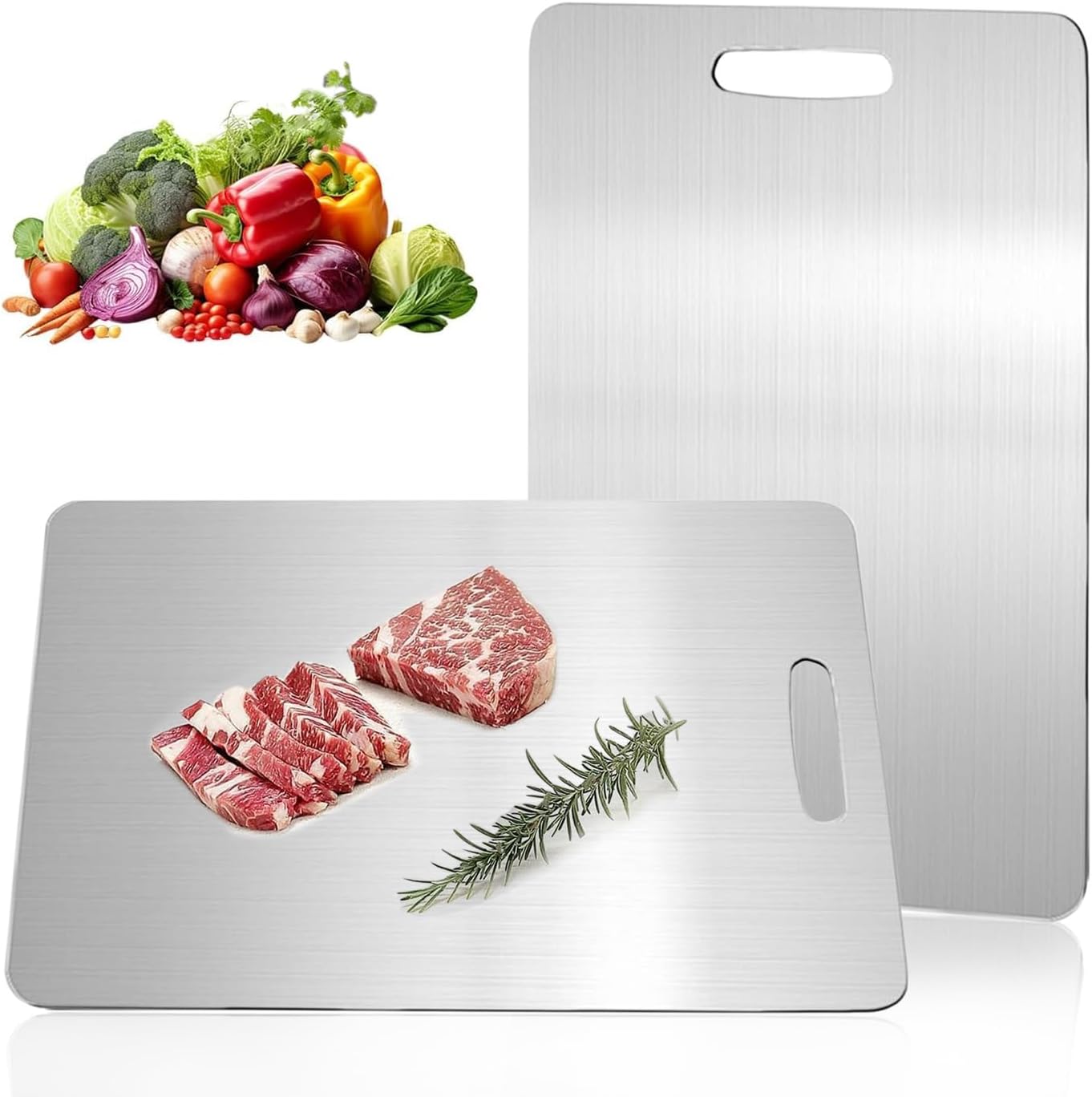 Titanium Cutting Boards for Kitchen,Katuchef Titanium Cutting Board,Non toxic Doubld-Side Available Chopping Boards, Easy to Clean and Store(1PC-M:13.38 * 9.05)