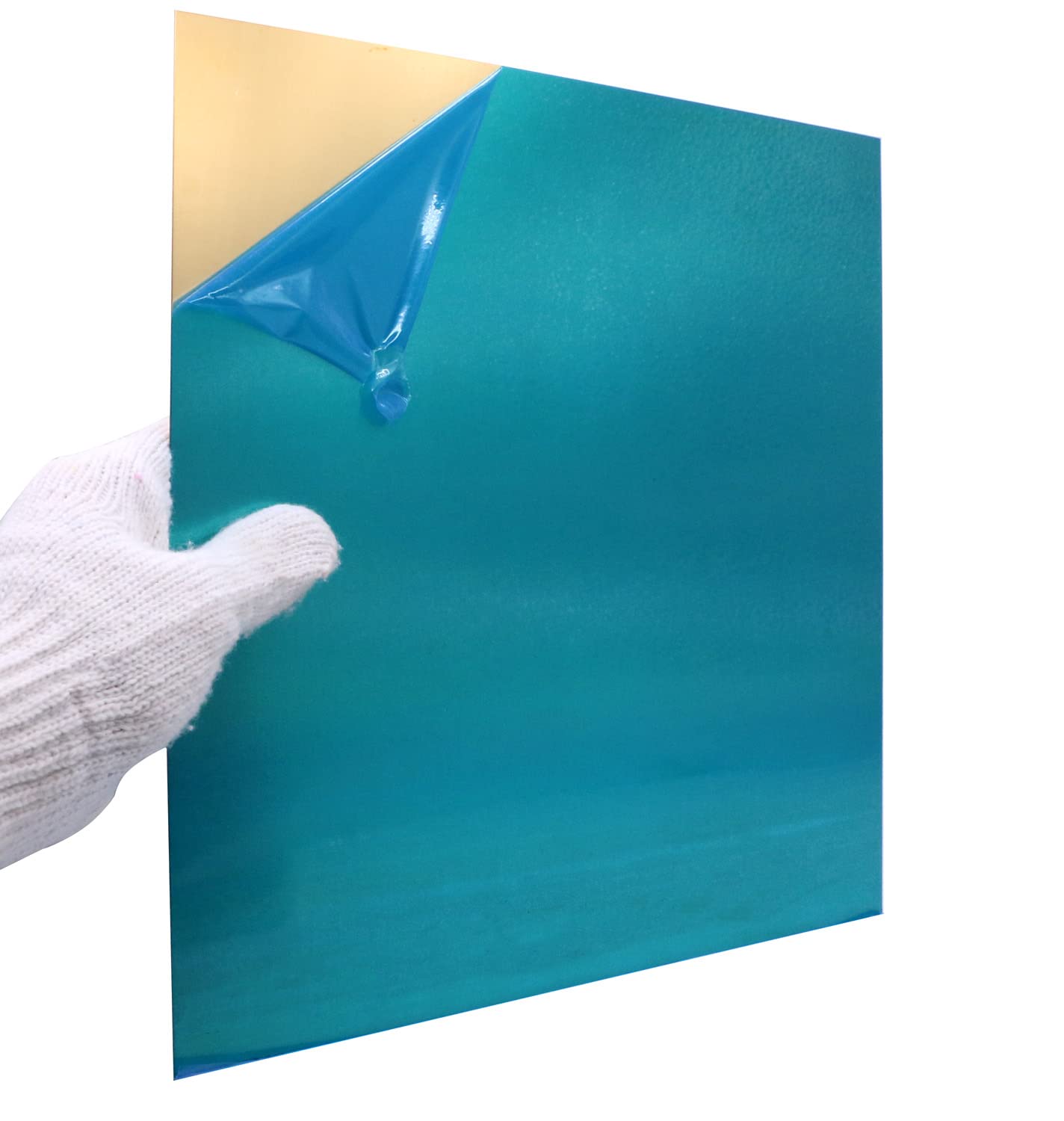 1 Pcs C280 Brass Sheet, 11.8" x 11.8", 24 Gauge(0.02"/0.51mm) Thickness, No Scratches, Protective Film on Both Sides