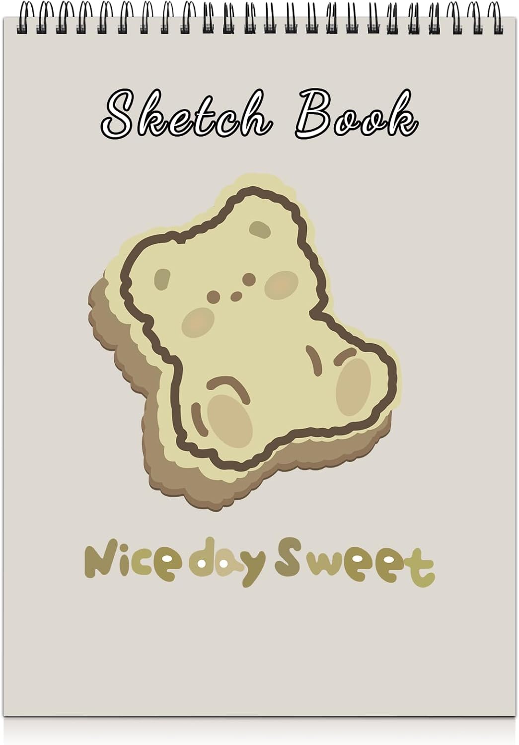 Deokke Sketchbook Top Spiral Bound Sketch Pad, 9 x 12 inch,100GSM Thick Paper,50 Sheets 100 Pages,Art Sketch Book Aesthetic Cute Drawing Writing Paper,for Girls Women-Bear