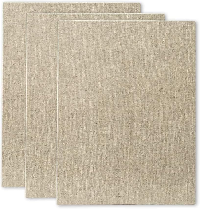 Senso Clear Primed Linen Panels - 9x12-3 Pack of Panels for Painting Oils, Acrylics, Pastels and More