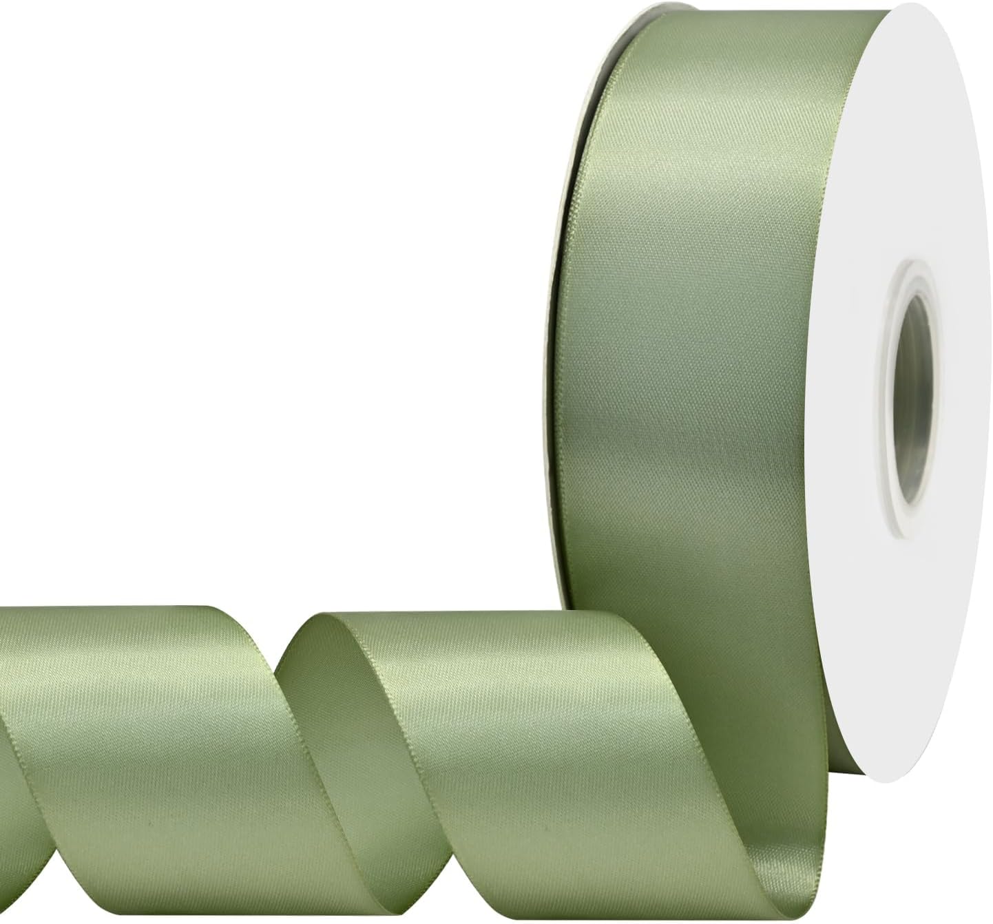 Spring Moss Satin Ribbon 1-1/2" X 50 Yards Solid Color Double Faced Ribbons Perfect for Crafts Wedding Decor Bow Making Arts Sewing and More