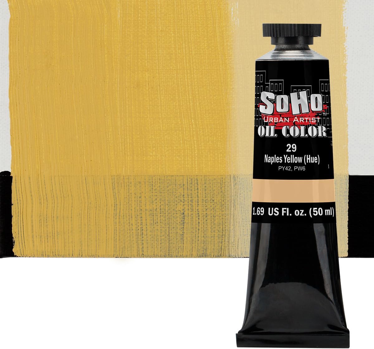 Soho Urban Artist Oil Paint - Naples Yellow Hue, 50 ml Tube - Best Valued Oil Colors for Painting, Excellent Pigment Load