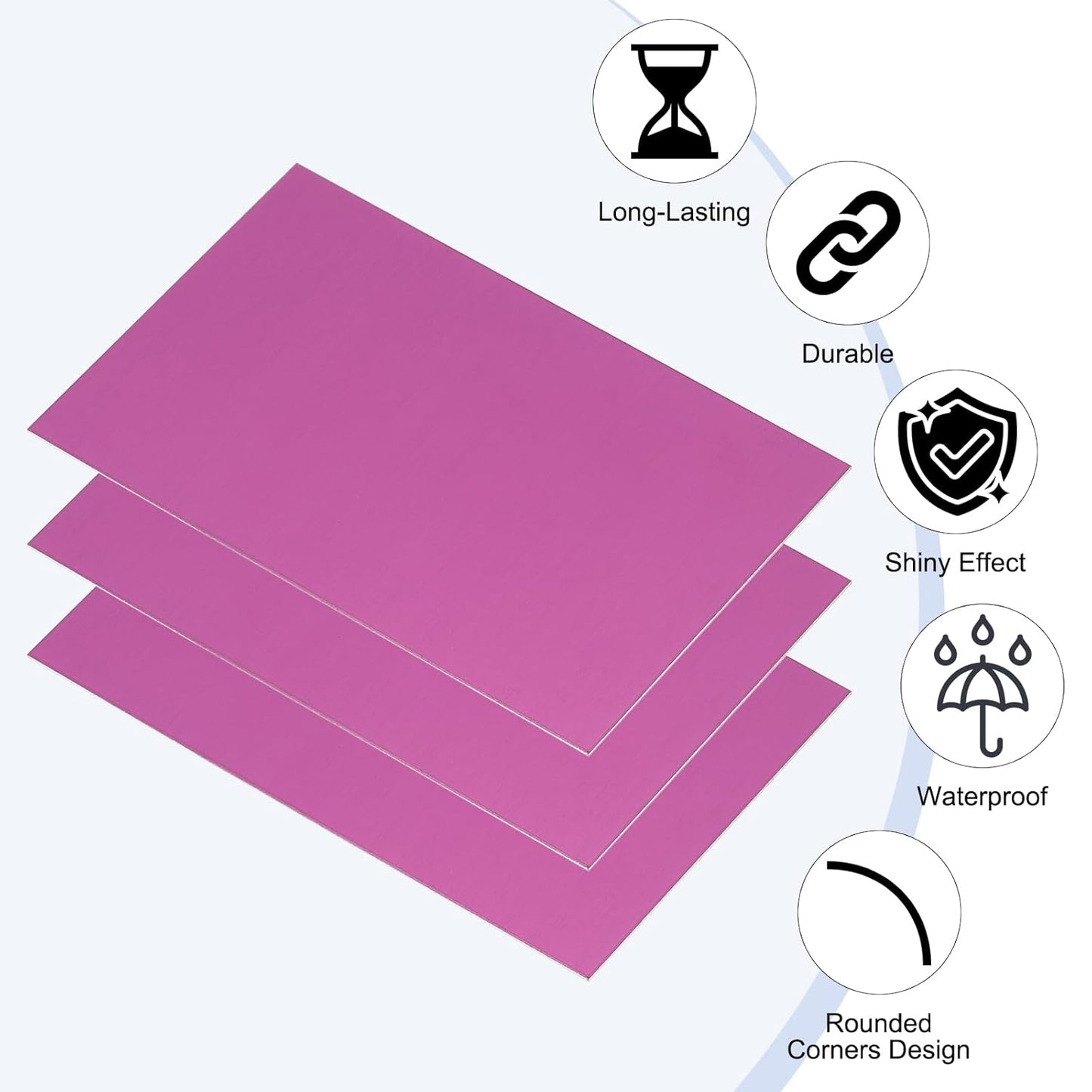 PATIKIL 2.1x3.3 Inch Anodized Aluminum Sheet Metal, 15Pcs Laser Plates Engraving Blanks 0.5MM Thin Rectangle for Crafting DIY House Laser Engraving, Purple