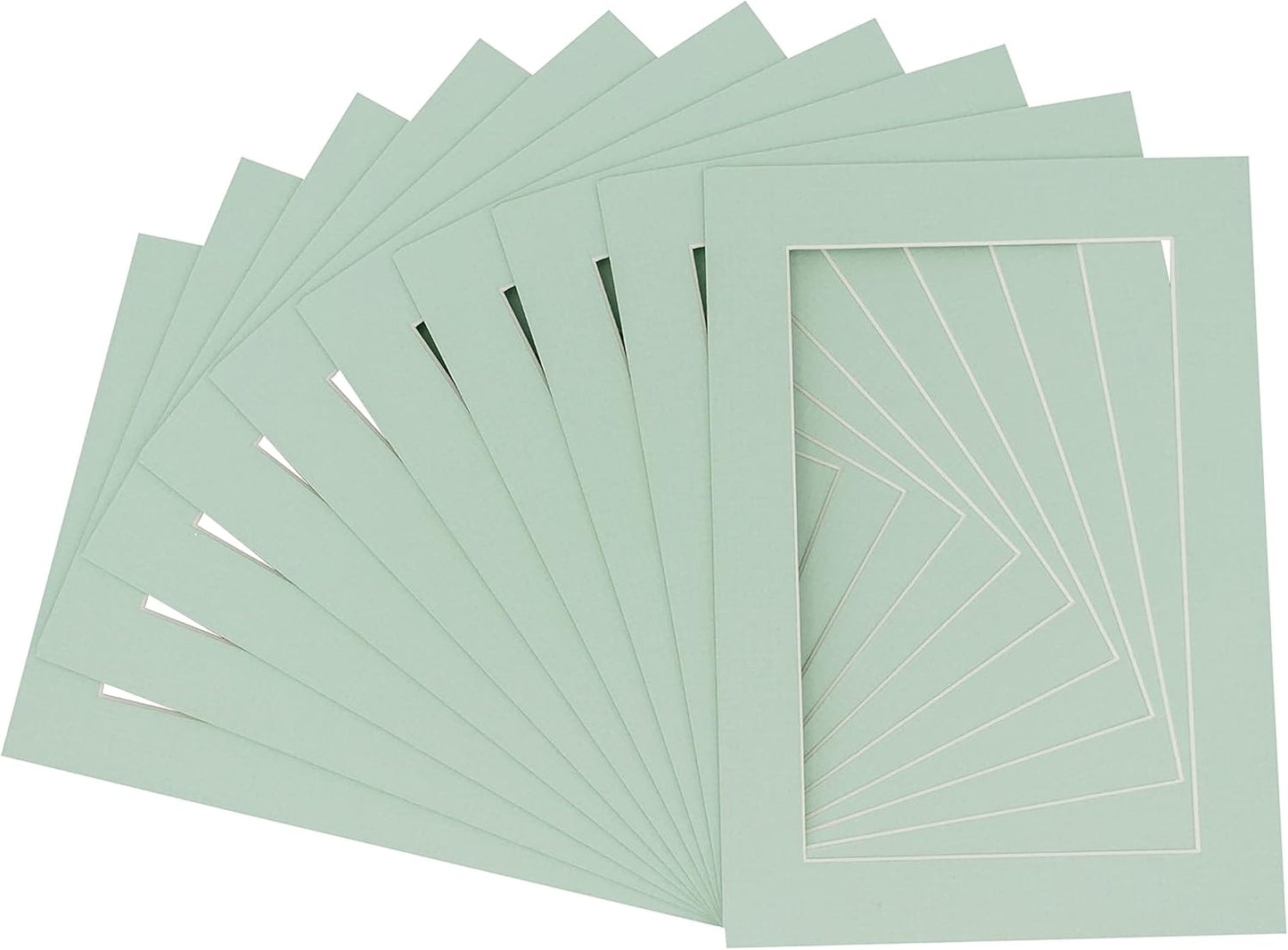 8x10 Mat for 6x8 Photo - Precut Honeydew Green Picture Matboard for Frames Measuring 8 x 10 Inches - Bevel Cut Matte to Display Art Measuring 6 x 8 Inches - Acid Free Pack of Ten MATS