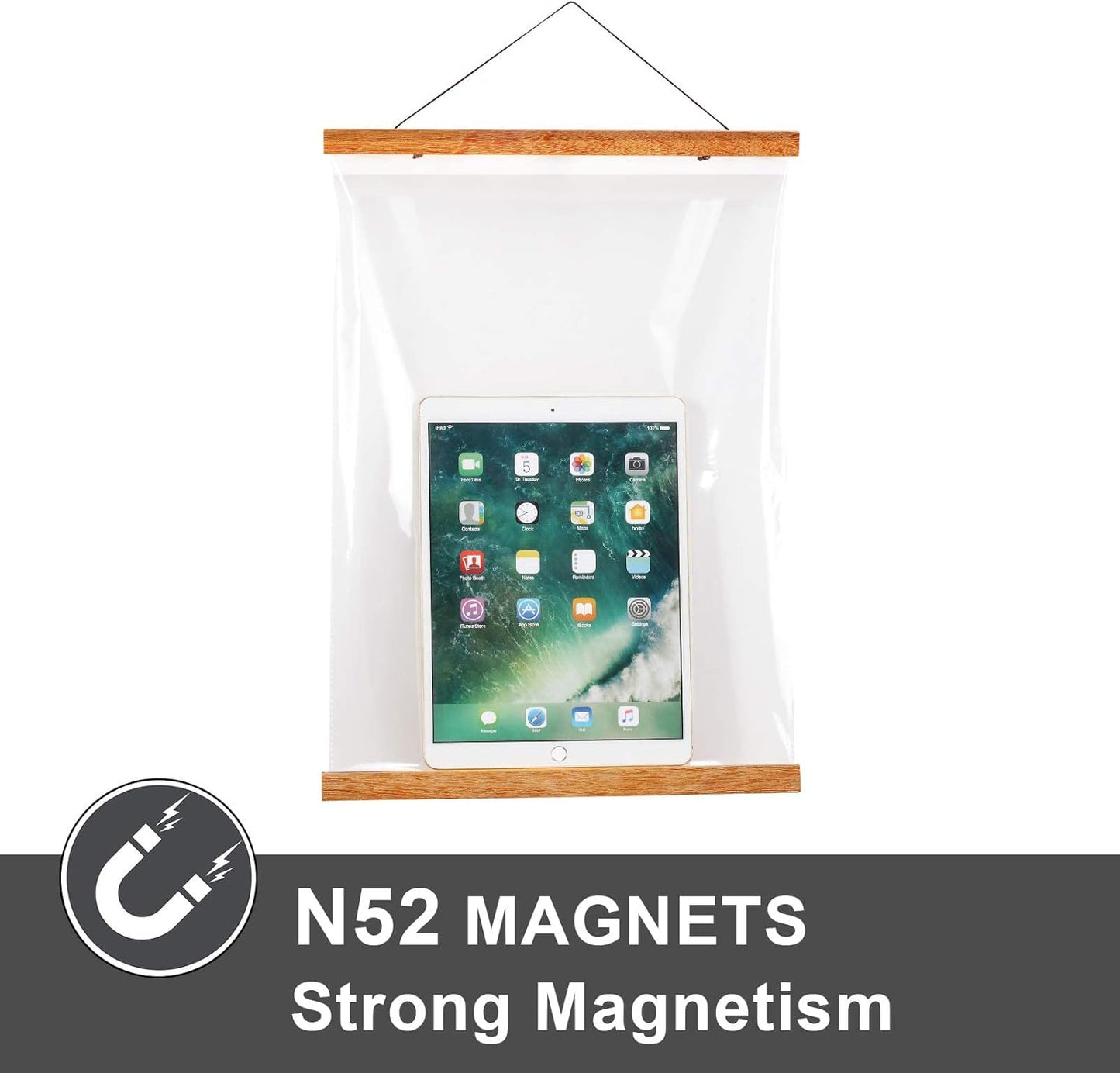 WITCOLOR Magnetic Poster Hanger Frame, 19x13 19x25 19x27 Poster Frame Wooden Magnetic Hanging Kit for Walls Map Picture Diamond Painting Canvas Artwork