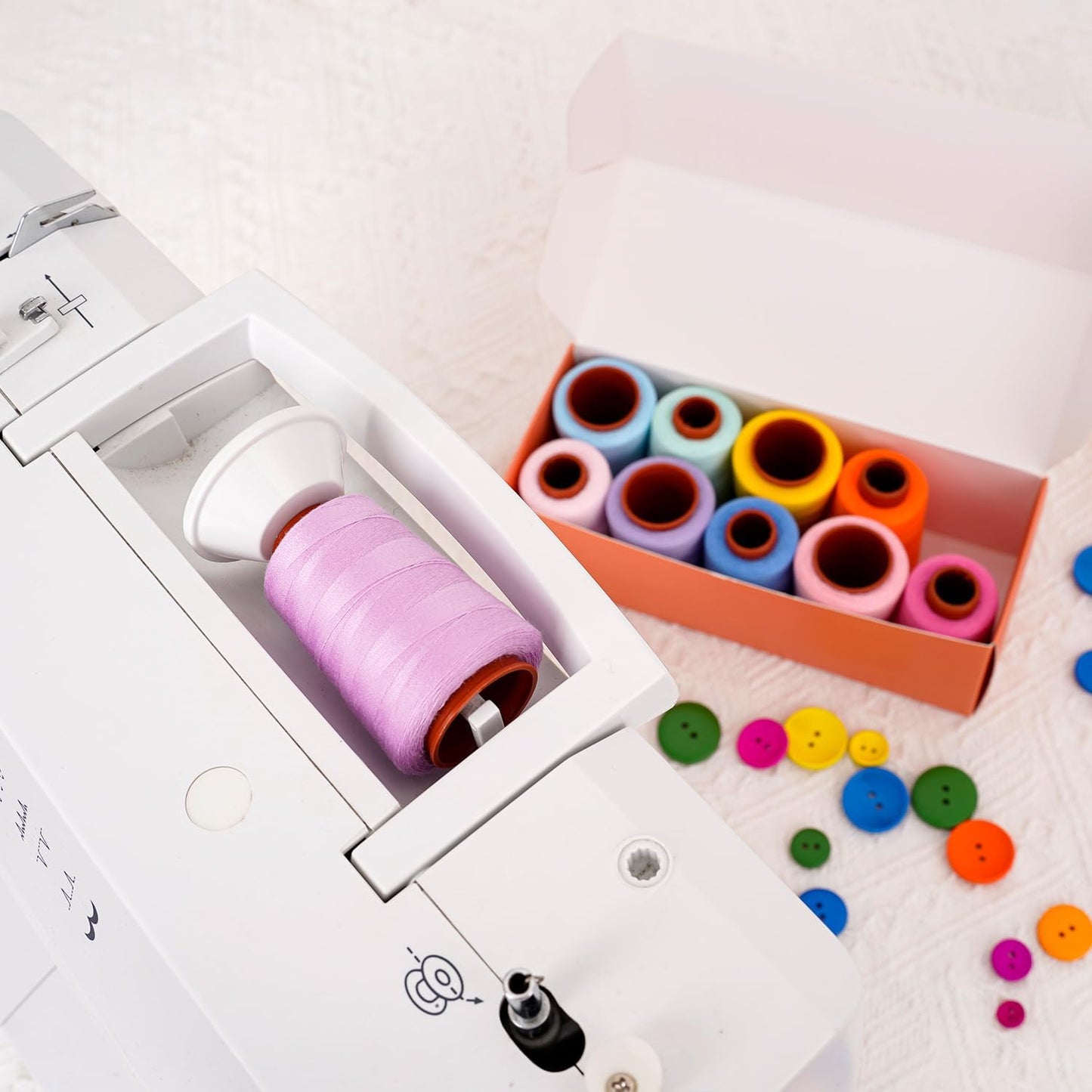 Sewing Thread Kit, All Purpose Sewing Thread 40wt, 10 Spools Assorted Colors Each 800 Yards of Polyester Threads for Sewing Machine, Hand Stitching, Quilting, Serger (Light Color Series)