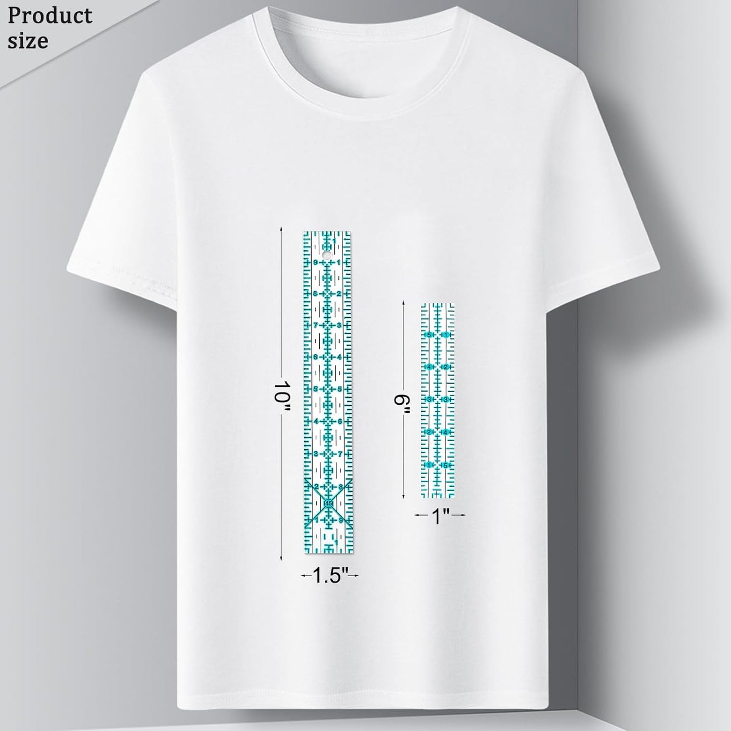 Quilting Rulers, Sewing Ruler, Acrylic Ruler for Sewing and Quilting,Cutting Ruler with Non-Slip Rings (3"x17",1.5"x17",3"x12",1.5"x10",1"x6") (Blue)
