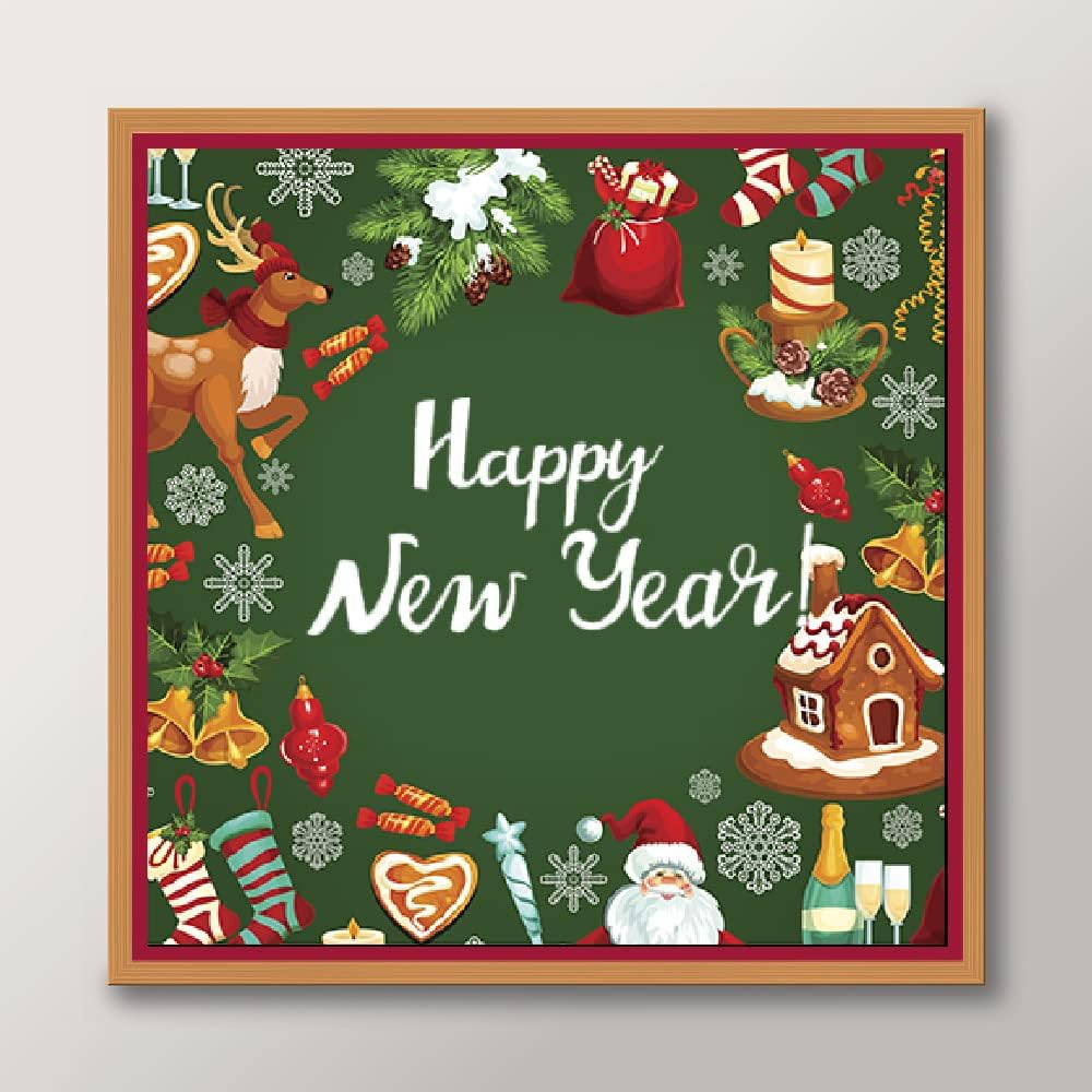 ABTOLS Merry Christmas Clear Stamps for Card Making and Photo Album Decorations, Happy New Year Words Winter Greeting Clear Rubber Stamps for Card Making Decoration and DIY Scrapbooking