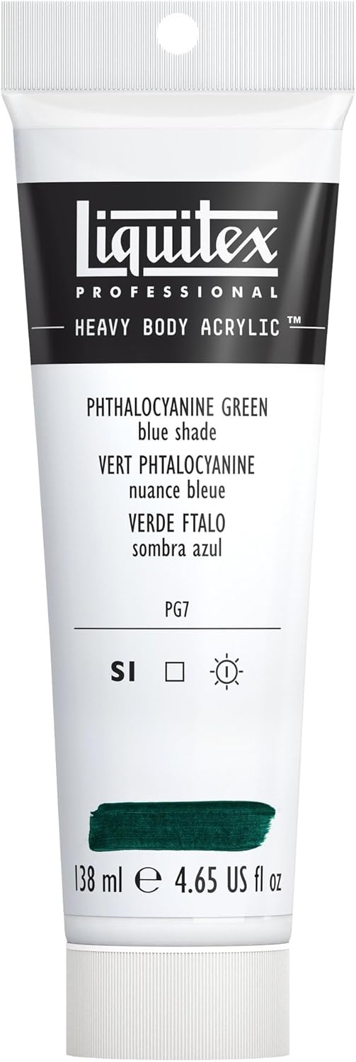 Liquitex Professional Heavy Body Acrylic Paint, 4.65-oz (138ml) Tube, Phthalocyanine Green (Blue Shade)