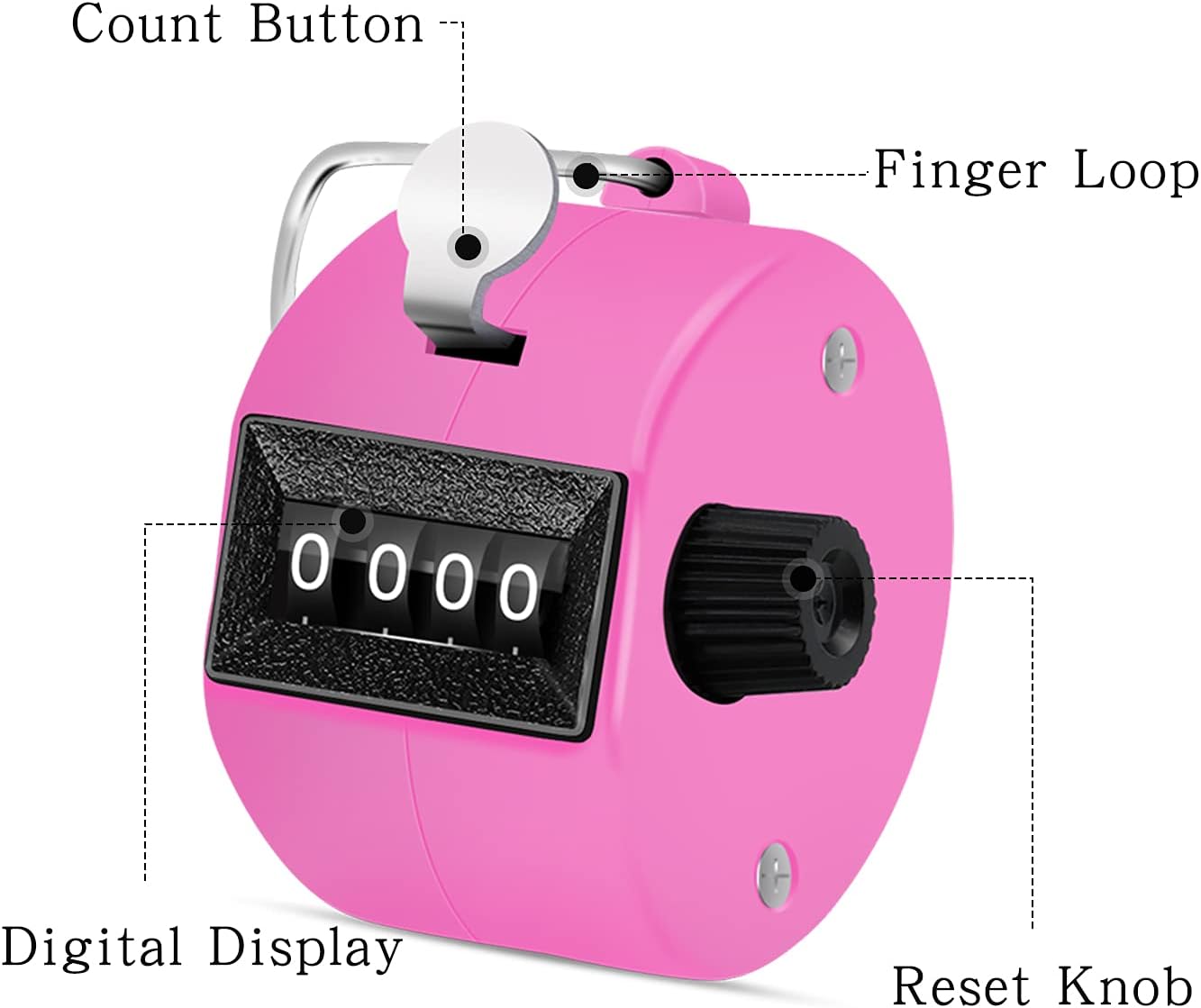 12 Pcs Hand Tally Counter 4-Digit Lap Counter Clicker, Manual Mechanical Handheld Pitch Click Counter with Finger Ring for School Golf & Knitting Row Croche
