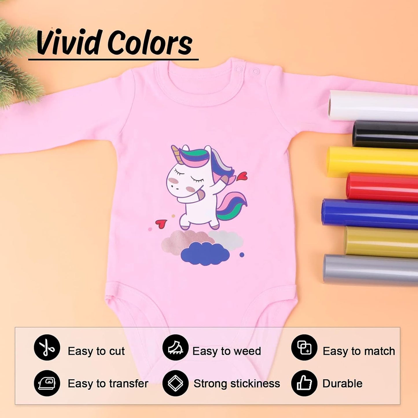 HTVRONT HTV Vinyl Rolls Heat Transfer Vinyl - 12" x 5ft Dark Dold HTV Vinyl for Shirts, Iron on Vinyl for All Cutter Machine - Easy to Cut & Weed for Heat Vinyl Design (Dark Gold)