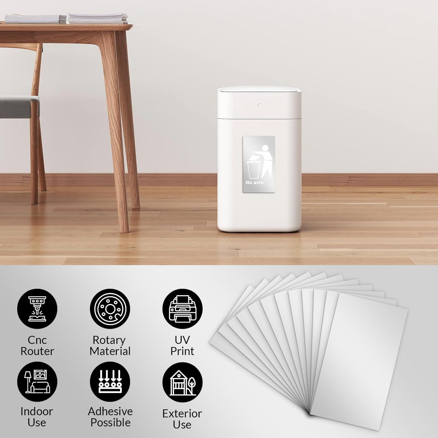 Laser Engraving Blank White ABS Double Color Plastic Sheet, 11.8x6.49x0.05 inch Materials Double Color Plastic Sheet for Interior Signs, Badges (White)