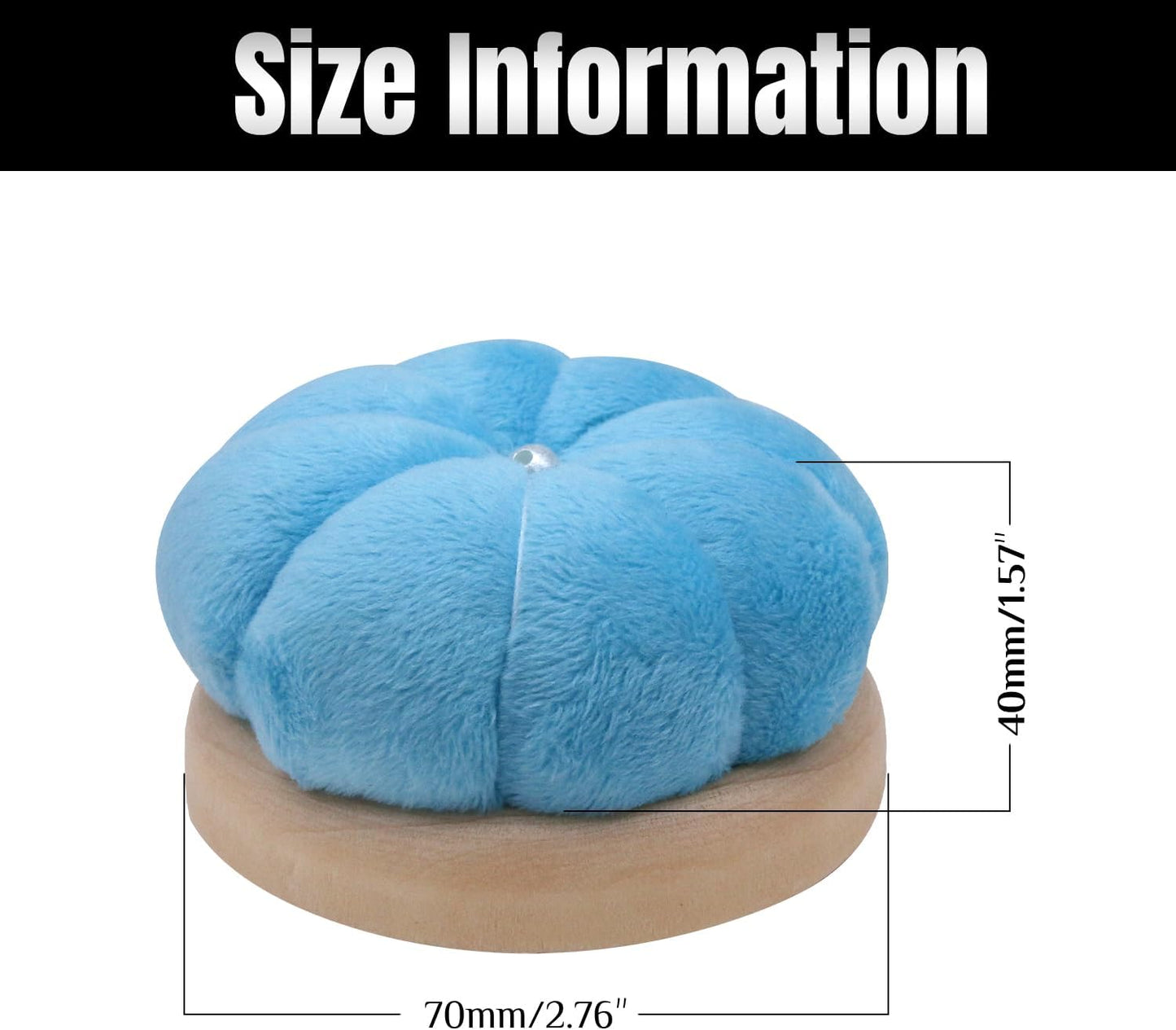 Uxney Pin Cushion,Wooden Sewing Pin Cushion Pincushion Needle Cushion for Sewing Quilting Needlework DIY Crafts(Sky Blue,2 PCS)