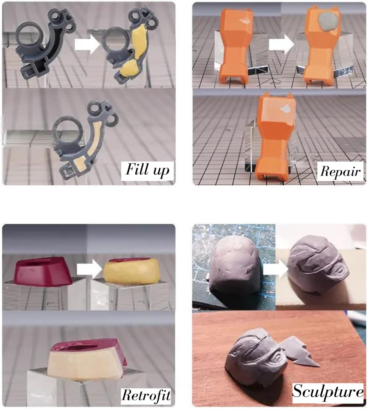 Smalltongue AB Epoxy Sculpt Clay, 2 Part Modeling Compound (A & B) 2 Pound, Epoxy Sculpture Modeling Paste Clay, for Modeling, Repair, Fill Up Retrofit and Sculpture, White