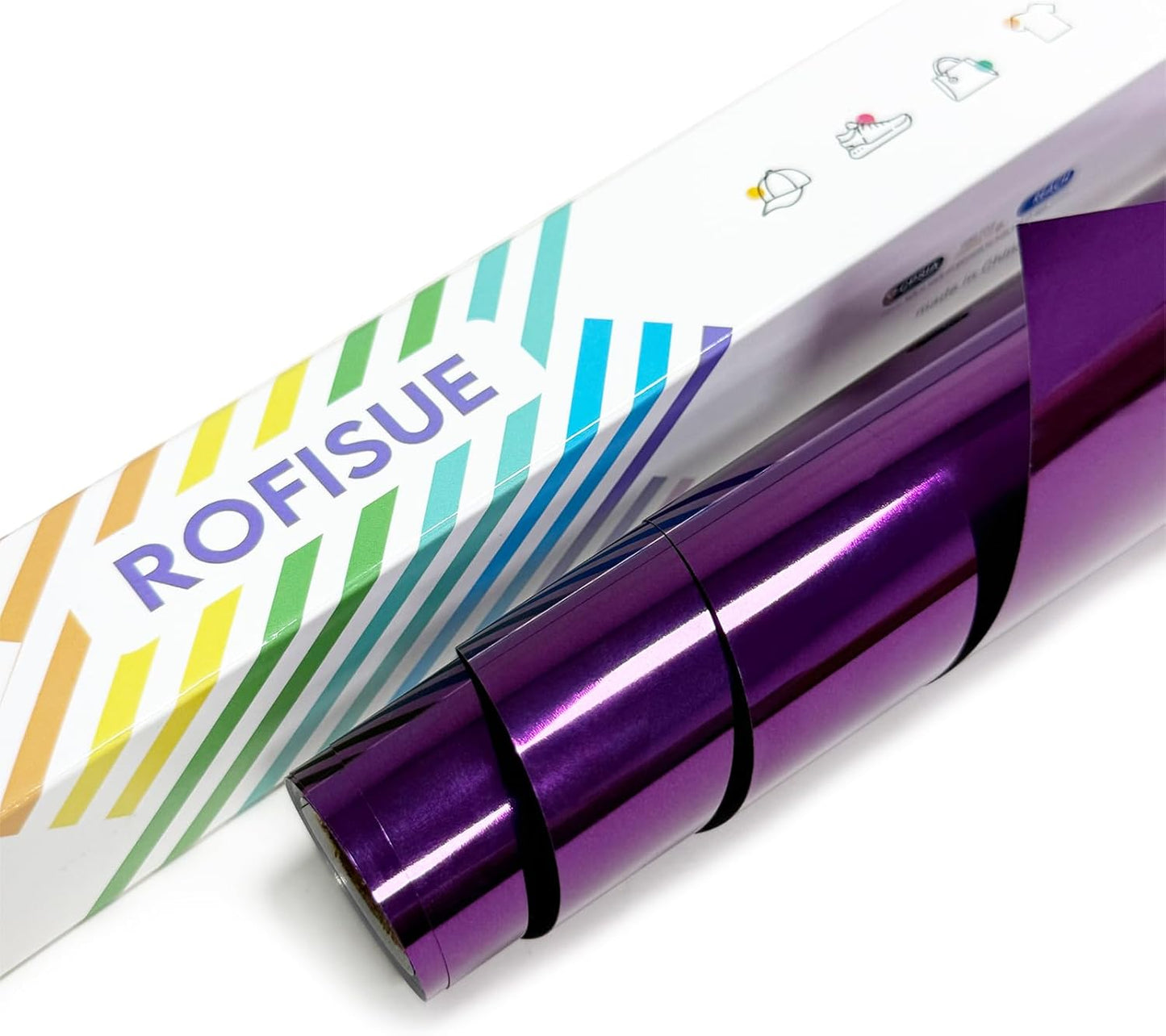 Metallic Purple Foil Heat Transfer Vinyl 12Inch*6FT Bundle Chrome HTV Pack in Vibrant Colors for Stunning T-Shirt Designs! Perfect for DIY Heat Transfer Vinyl (Purple, 12Inch*6Ft)