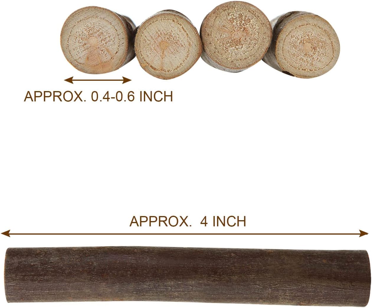 100PCS 4 inch Wood Log Sticks for Crafts 0.4-0.6 inch in Diameter - Natural Twigs Sticks- Birch Wood Craft Sticks for DIY Rustic Home Decor School Projects Crafting Filler