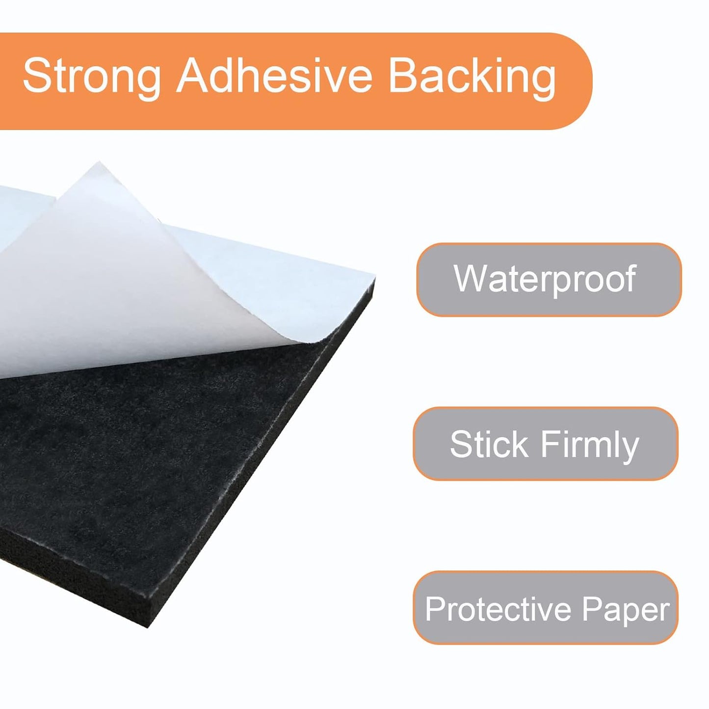 8 Pcs Black Adhesive Foam Padding, Closed Cell Foam Sheet 1/4“ Thick 6 Inch X 6 Inch, Neoprene Rubber Pad Self Stick Anti-Slip Adhesive Anti Vibration Pad (6inX 6inX 1/4in, 8)
