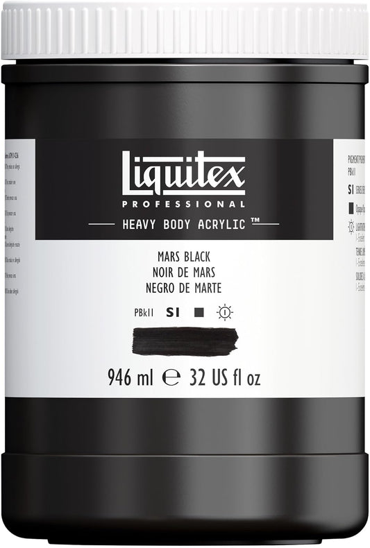 Liquitex Professional Heavy Body Acrylic Paint, 32-oz (946ml) Pot, Mars Black