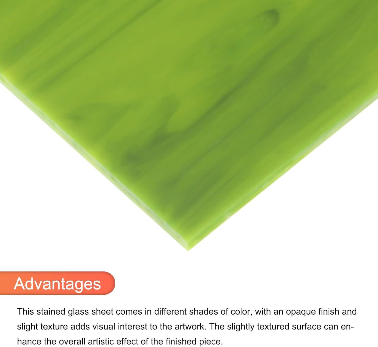 MECCANIXITY 2 Pcs Stained Glass Sheet Mosaic Tile 7.9 Inch x 5.9 Inch Green Stained Glass Sheets for Crafts DIY Art Project