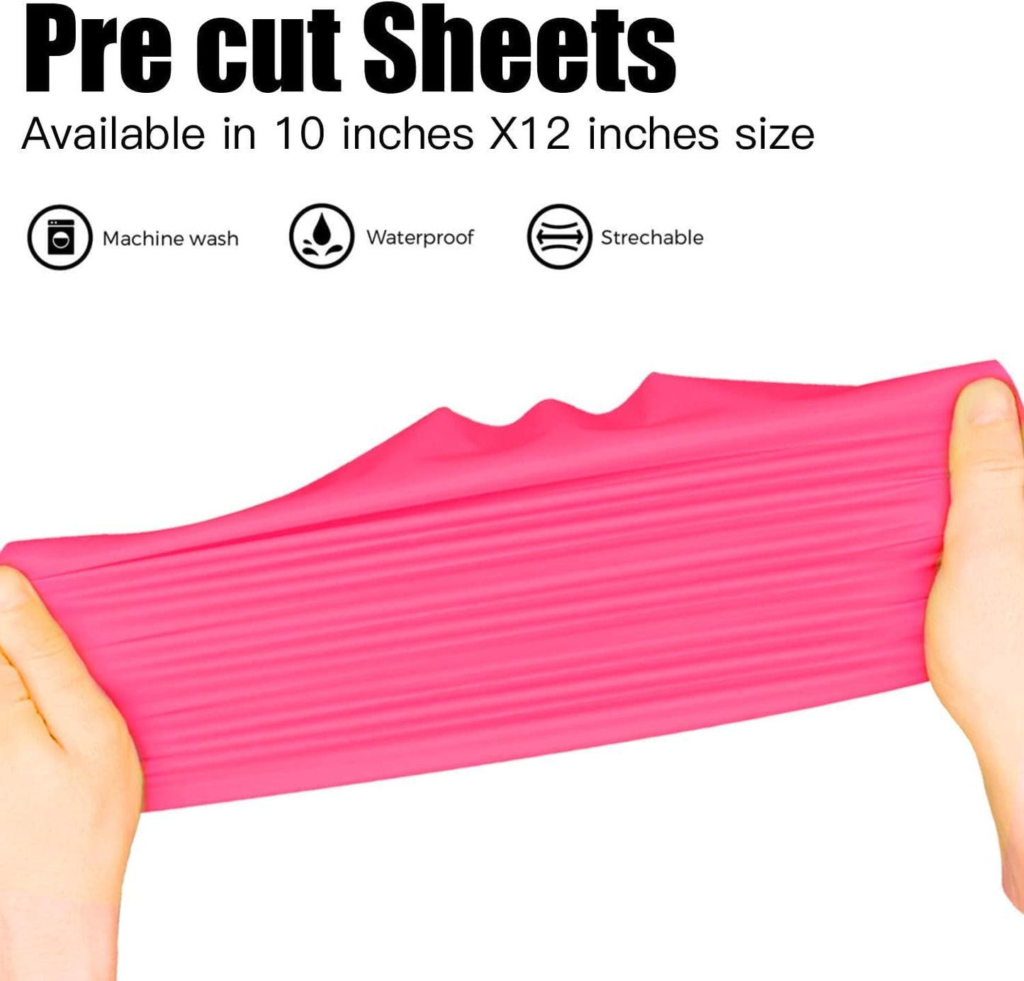 JANDJPACKAGING Neon Pink HTV Heat Transfer Vinyl - 10 Pack HTV Vinyl Compatible with Cricut Cutting Machine, Silhouette Cameo, Bonus PTFE for Heat Press Machine