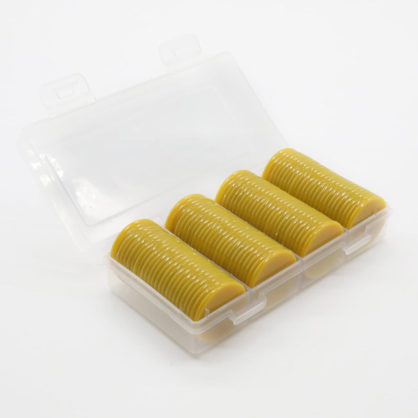 Set of 100 Opaque Plastic Learning Counters Mini Poker Chips Game Tokens with Storage Box (Goldenrod, 1.26 Inch)