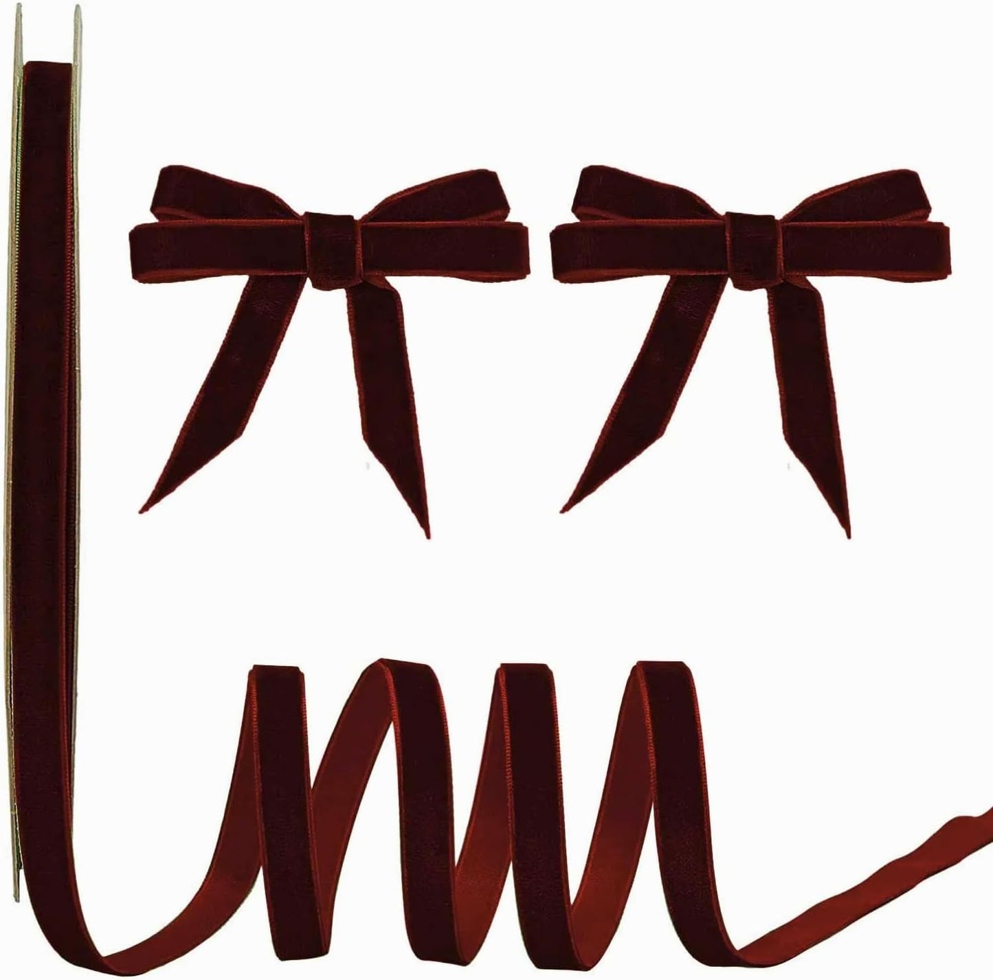 15 Yards Velvet Ribbon 3/8 Inch Single Face Red Velvet Ribbon Spool Prefect for Holiday Wedding, Ribbons for Gift Wrapping, Christmas Tree Ornaments Wreath Hair Bows, Ribbons for Crafts