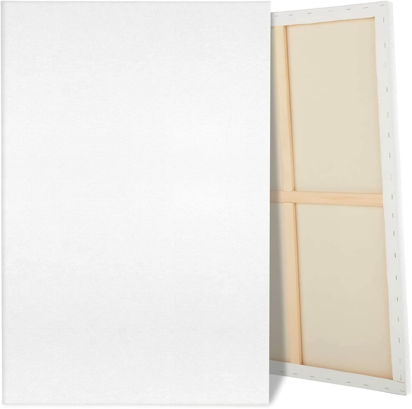 Large Canvas for Painting, 2 Pack 30x40 White Pre Stretched Canvases Fivefold Primed 100% Cotton Big Blank Canvas Boards Art Supplies for Acrylic Pouring, Oil Watercolor Painting & Wet Art Media