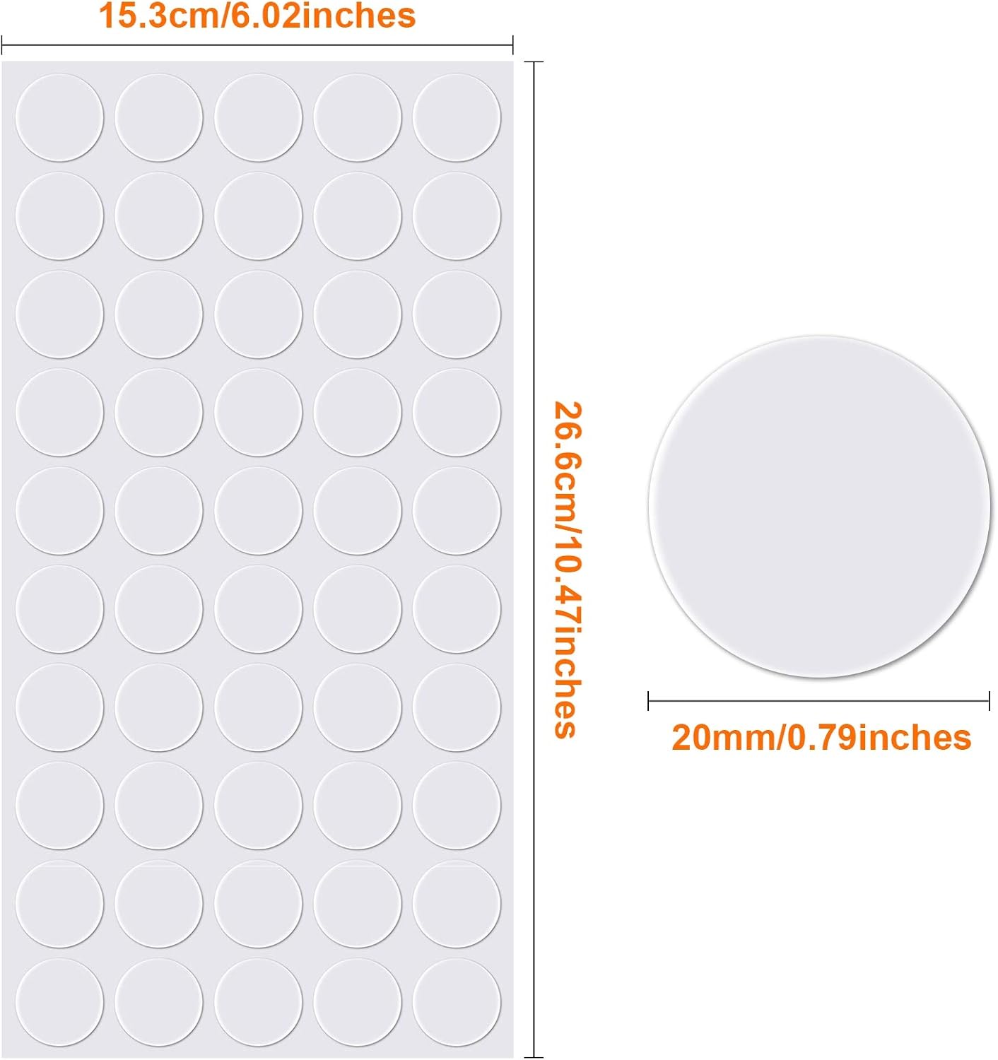 Zonon 500 Pcs Double Sided Adhesive Dots Clear Glue Point Tape Stickers Balloon Glue Round Mini No Traces Adhesive Sticker Dot Sticker for Classroom Decor Craft DIY Office (0.79 Inch/ 20 mm)