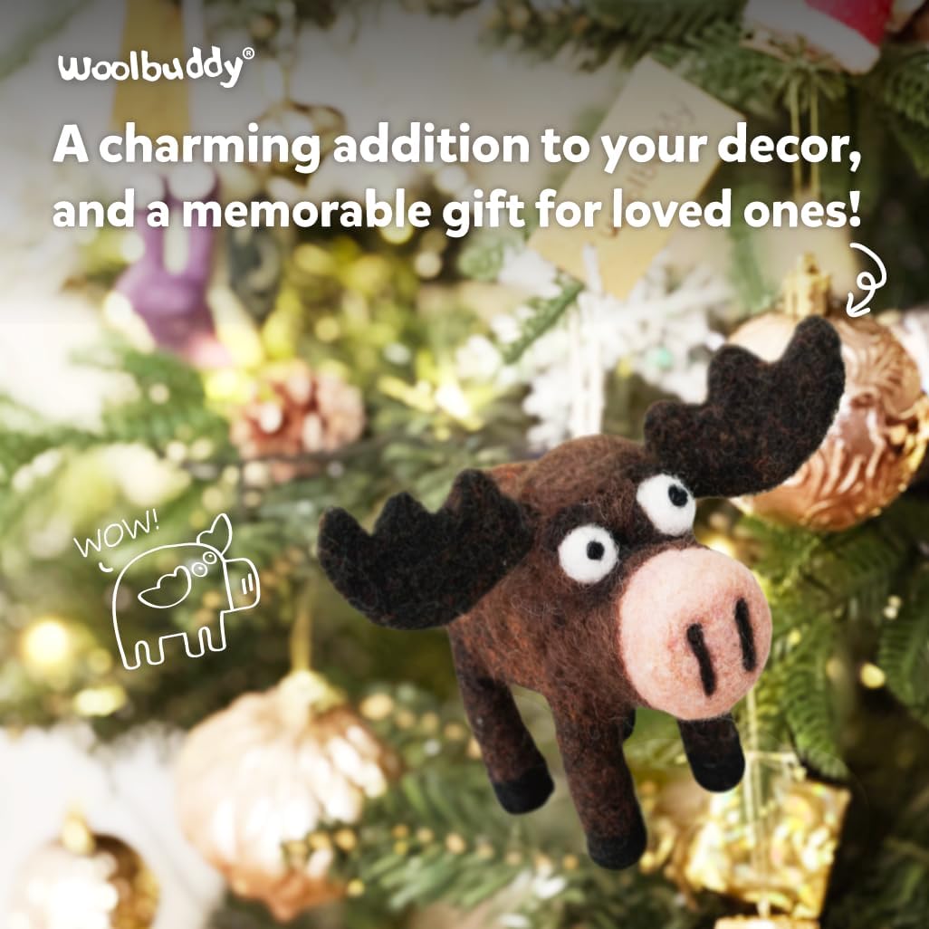 Woolbuddy Needle Felting Kit for Beginners & Adults, Moose Animal DIY Craft Kit, Complete Starter Kit with Wool, Tools & Step-by-Step Instructions