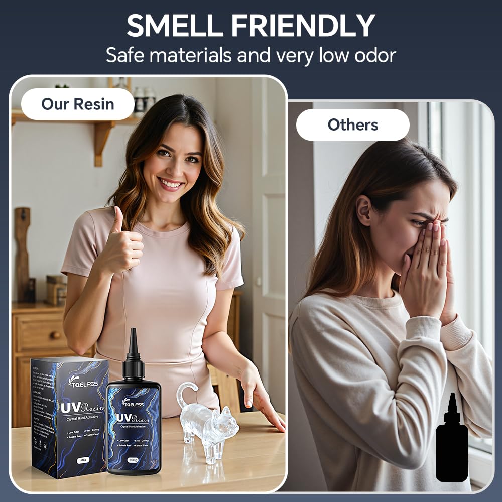 UV Resin,1500g High Gloss & Clear & Solar Cure Sunlight Activated Glue Hard,UV Cure Resin for Casting,Coating & DIY Crafts（250g*6）