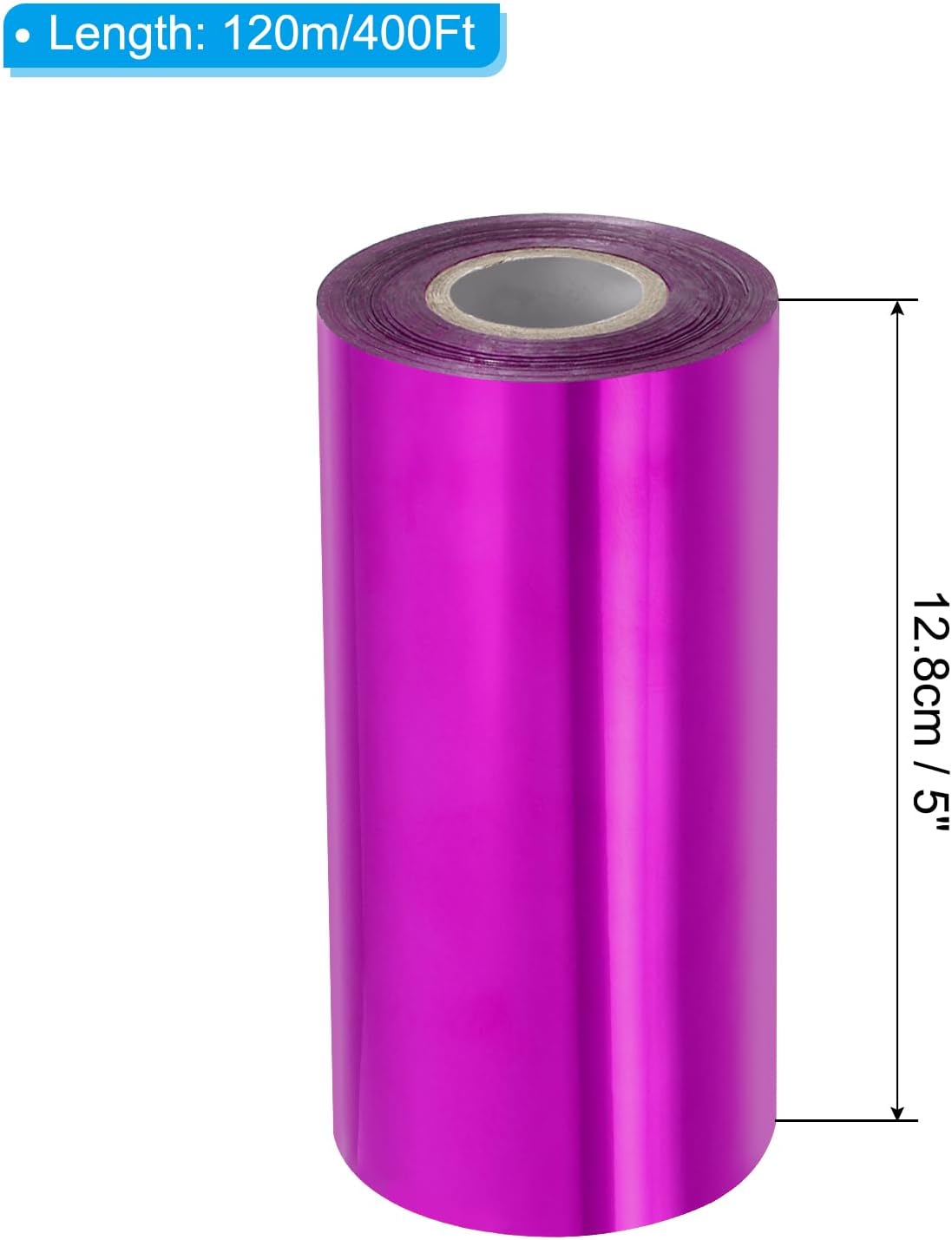 PATIKIL 5"x400Ft Hot Stamping Foil Paper, Heat Transfer Hot Stamping Paper Foil Roll for Leather DIY Logo Decor Craft Gift Package Scrapbook Card, Rose Purple