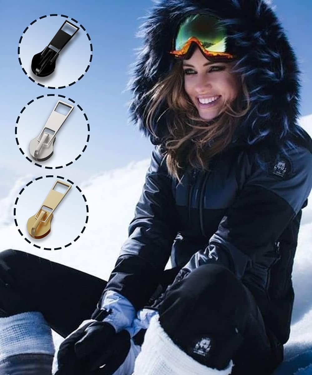 Zipper Repair Kit, Upgraded Zipper Replacement Slider Kit (99 PCS), Include Zipper Pull Replacement, Instant Zippers Plier, Easy Install, Zippers Fix Kit for Jacket Backpack Luggage (3 Sizes #3, 5, 8)