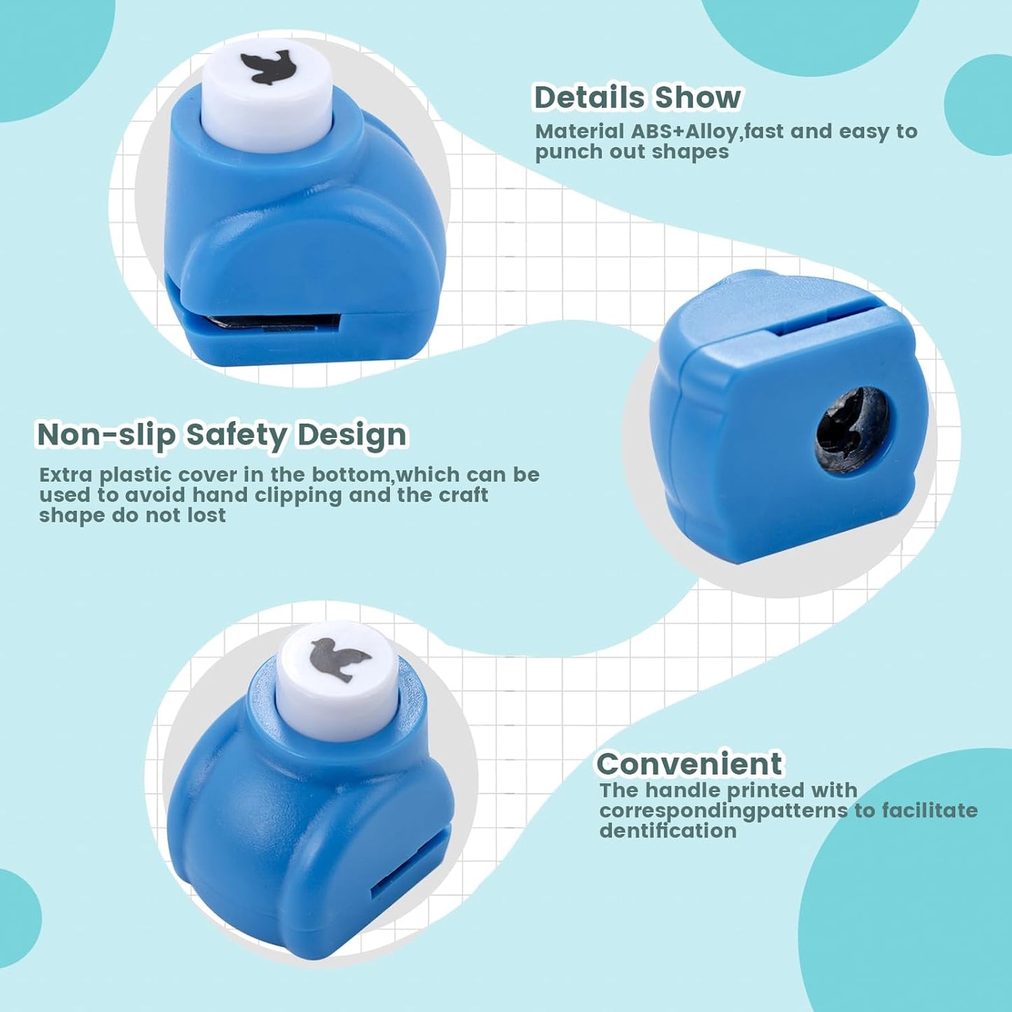 LOVEINUSA 10 PCS Flower Shaped Craft Hole Punch Set for DIY Crafting, Scrapbooking,Tissue Paper for Gift Bags, Festival Wedding Paper DIY Projects, Gift Tags, Mini Cutter Nail Arts Crafts