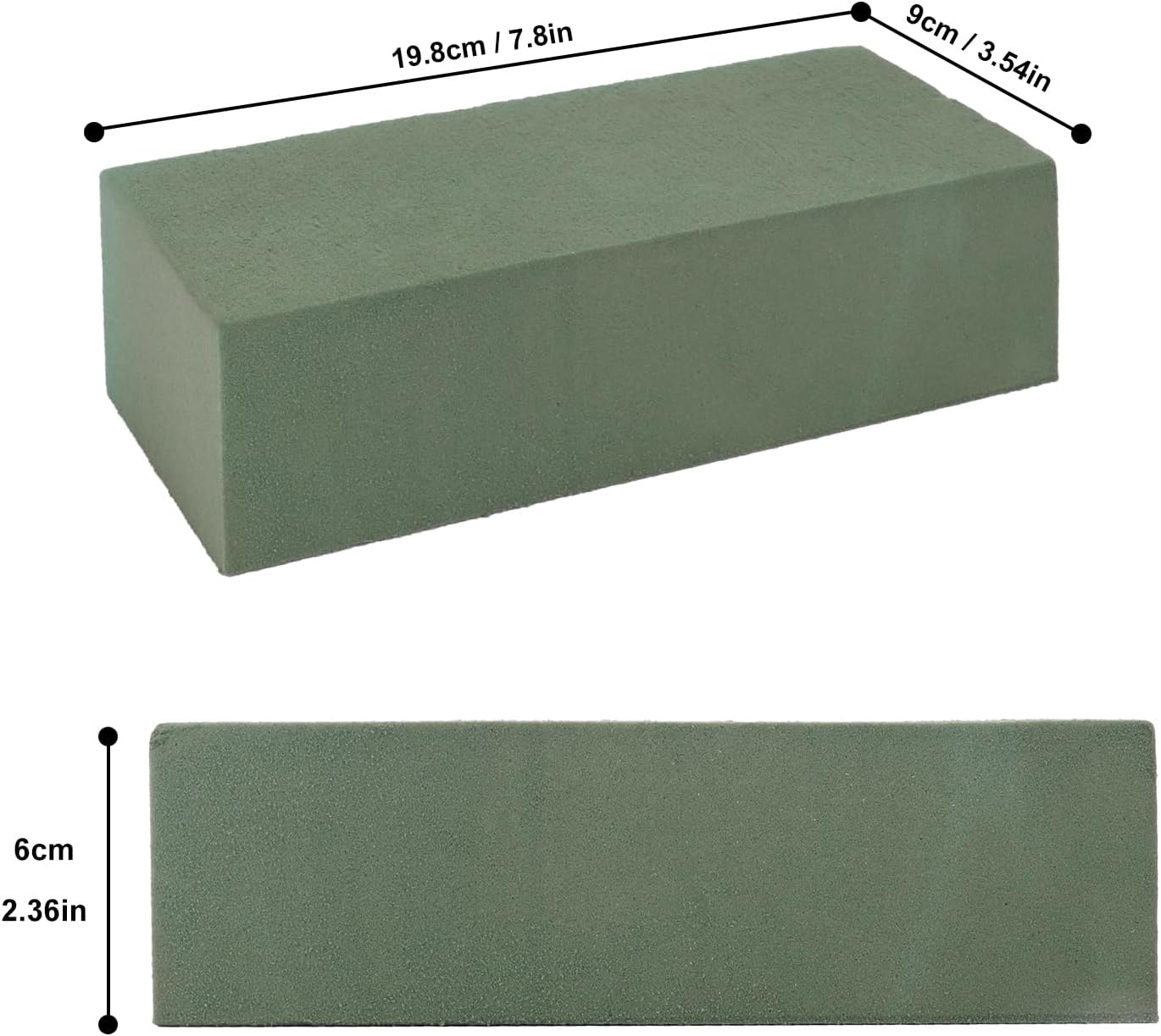 KUKLIPJIM 10 Packs Floral Foam Blocks, Dry and Wet Green Floral Foam for Fresh and Artificial Flowers, Perfect for Wedding, Birthdays, Home, Office, and Garden Decorations(7.8 * 3.54 * 2.4Inch)