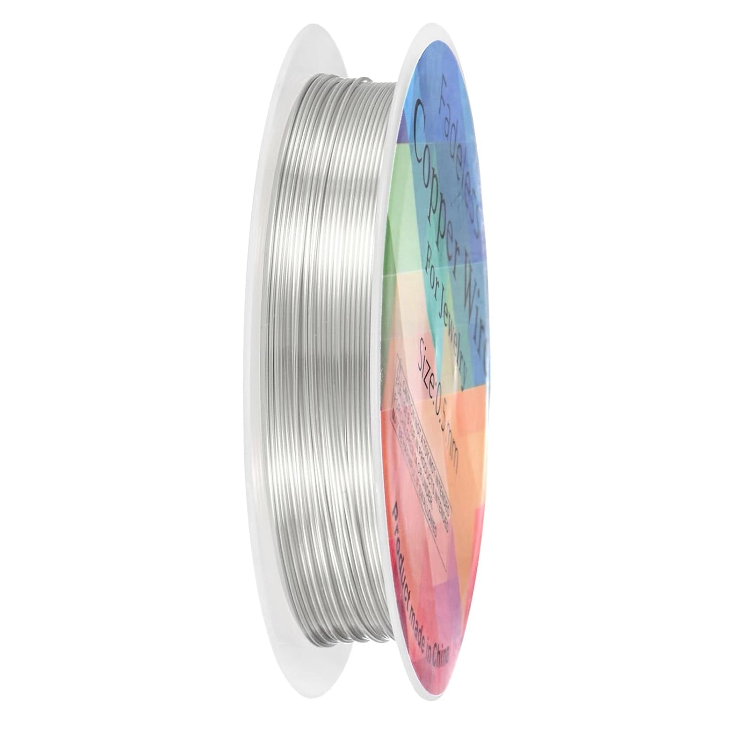 0.5 mm/24 Gauge Copper Wire for Jewelry Making, 20.3FT Copper Beading Craft Wire for Jewelry/Weaving/DIY Crafting/Planting, Color-Retaining [6.2M, Bright Silver]