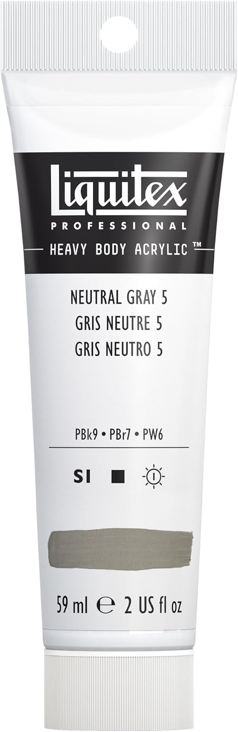 Liquitex Professional Heavy Body Acrylic Paint, 2-oz (59ml) Tube, Neutral Gray Value 5/Mixing Gray