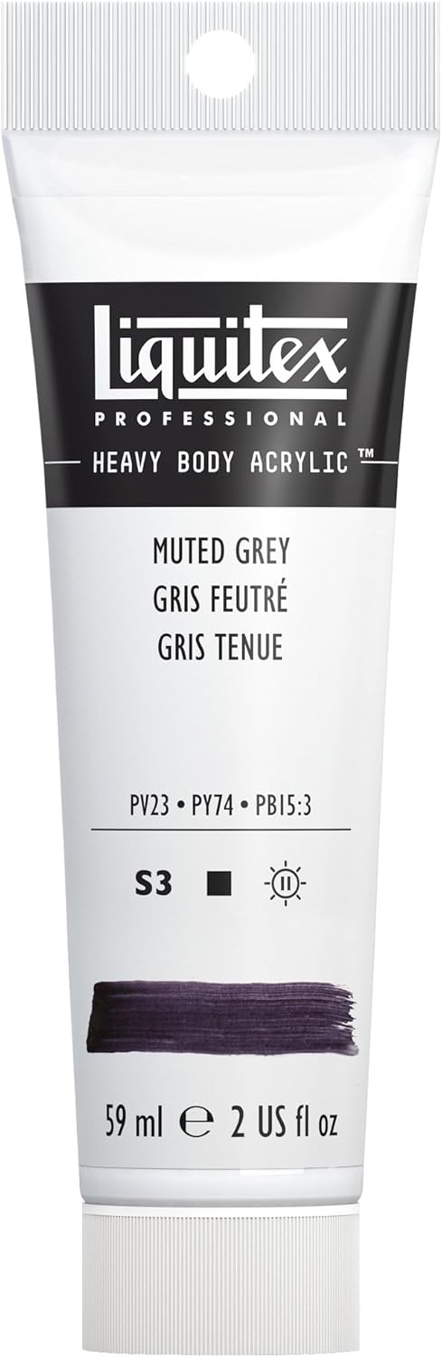 Liquitex Professional Heavy Body Acrylic Paint, 2-oz (59ml) Tube, Muted Grey