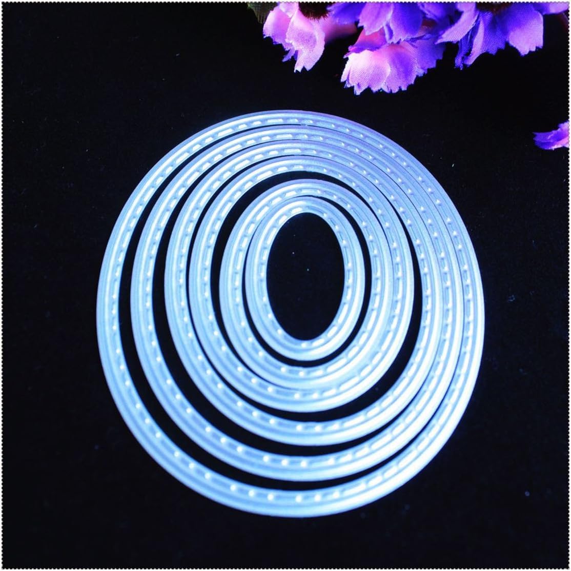 Mvchifay Cutting Dies Happy Birthday Thanks Metal Stencils Scrapbooking Tool DIY Emboss for Paper Card Making (Ovals Set)