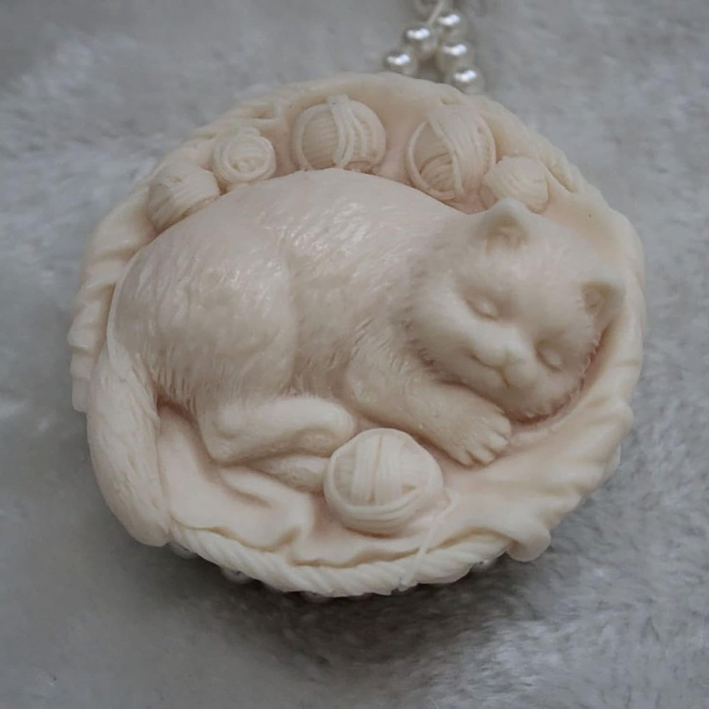 Cat in Bowl Silicone Wave Spiral Candle Mold - Silicone Resin Casting Molds for Candle & Resin & Soap Craft Supplies