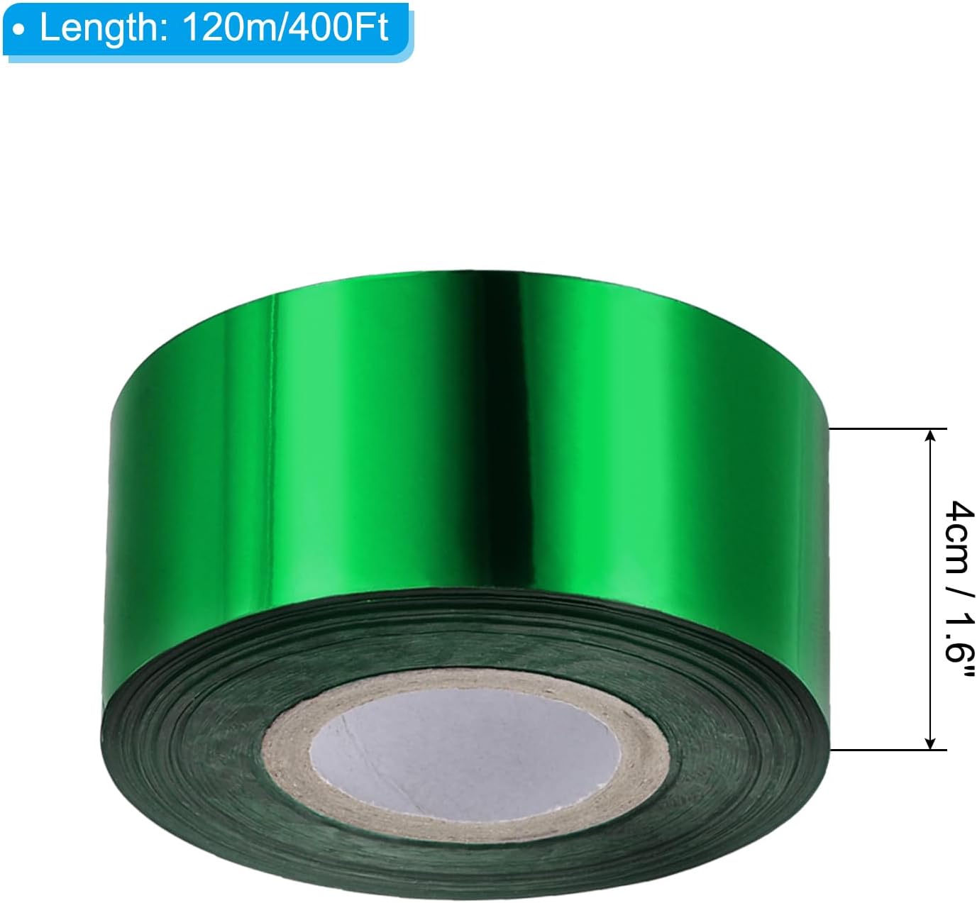 PATIKIL 1.6"x400Ft Hot Stamping Foil Paper,Heat Transfer Hot Stamping Paper Foil Roll for Leather DIY Logo Decor Craft Gift Card Package Scrapbook,Green