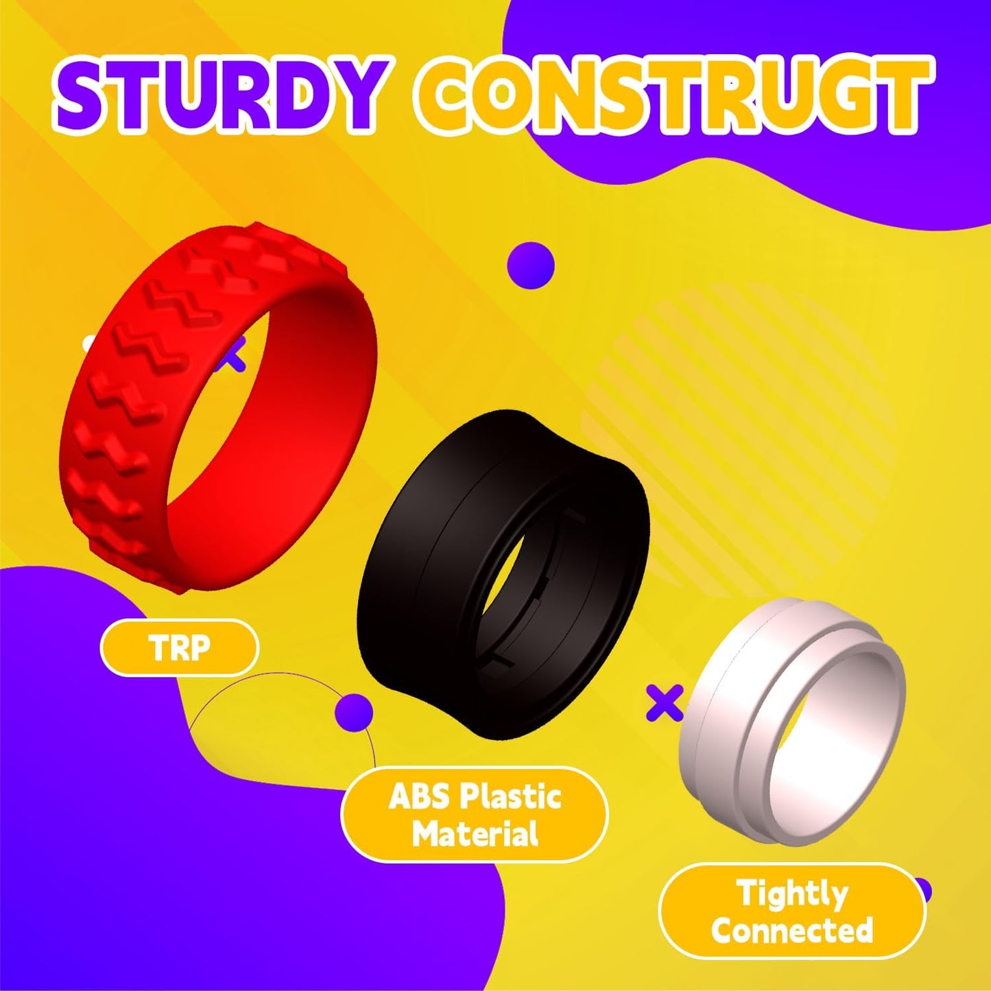 Fidget Toys Sensory Ring for Kids, Finger Spinner Rings Quiet Finger Spinne Fun Fidgets for Student Classroom Prize Stocking Stuffers (12PCS)