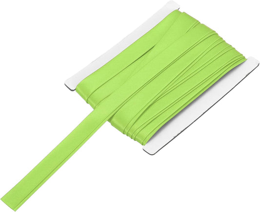 MECCANIXITY Double Fold Bias Tape for Sewing 5/8 Inch x 6 Yards Satin Pre-fold Continuous Binding Tape for Seaming Quilting Hemming Binding DIY Crafts, Green