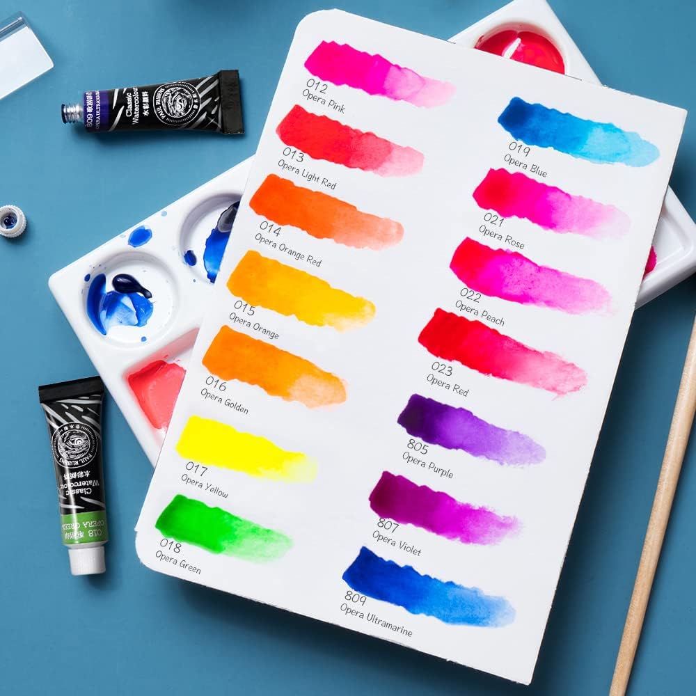 Paul Rubens Watercolor Paint 14 Vibrant Neon Colors Watercolor Tubes, 5ml Each Tube, Art Supplies for Watercolor Painting, Comic, Illustration, Decoration