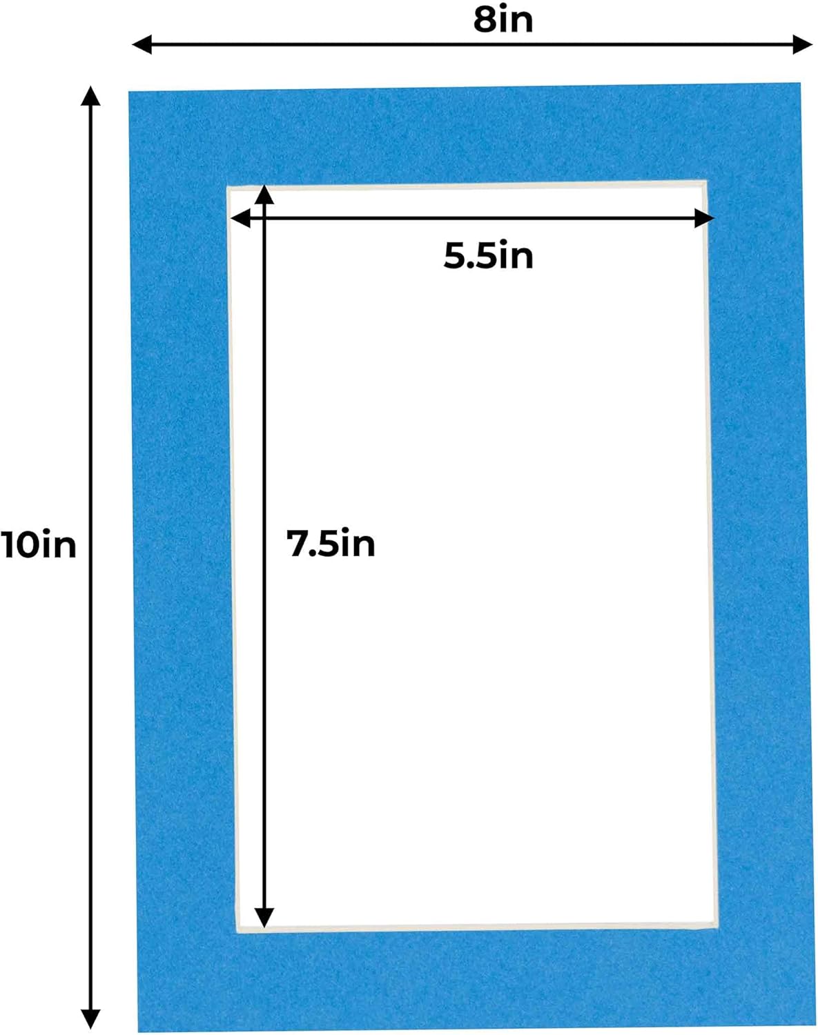 6x8 Mat for 8x10 Frame - Precut Mat Board Acid-Free Show Kit with Backing Board, and Clear Bags Bay Blue 6x8 Photo Matte Made to Fit a 8x10 Picture Frame Matboard for Framing, Pack of 1 Mat
