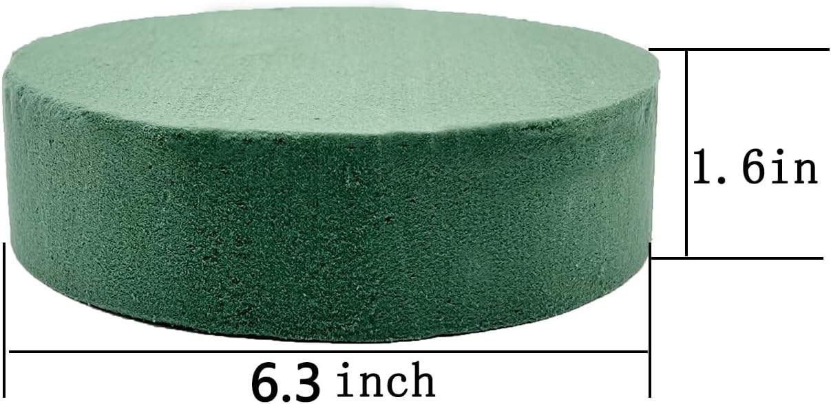 5 Pcs Floral Foam, Dry Wet Floral Foam Bricks Round for Artificial Flowers, 6.3 Inch
