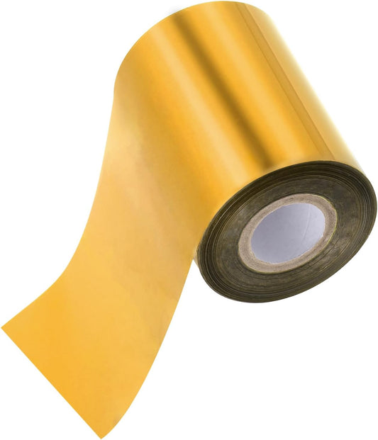 PATIKIL 3.2"x400Ft Hot Stamping Foil Paper,Heat Transfer Hot Stamping Paper Foil Roll for Leather DIY Logo Decor Craft Gift Card Package Scrapbook,Gold