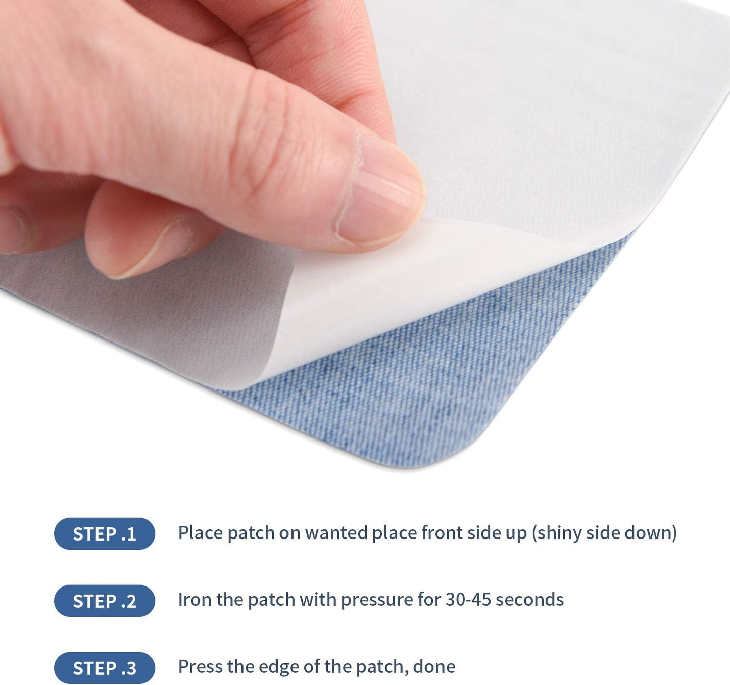 Tatuo 30 Pieces Iron on Patches for Clothing Repair Fabric Patches Iron on for Denim Jean Repair Decorating Kit Canvas Fabric for Puffer Down Jacket(Classic Colors)